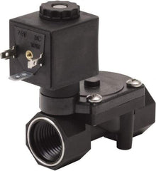 Spartan Scientific - 1/4" NPT Port, 2 Way, 2 Position, Glass Filled Nylon Solenoid Valve - Normally Closed, Viton Seal - Exact Industrial Supply