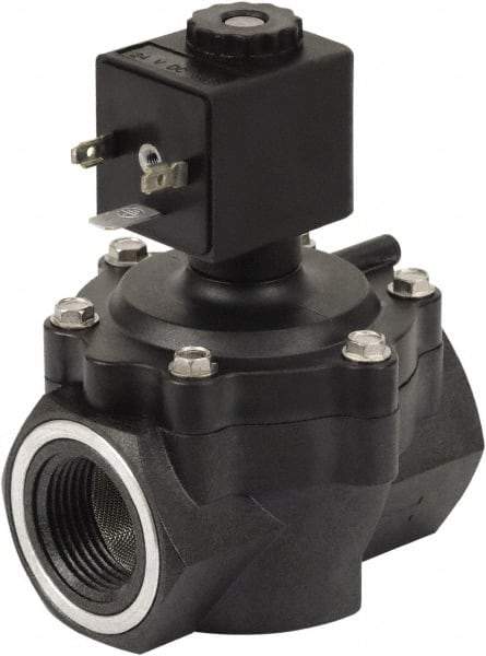 Spartan Scientific - 1" NPT Port, 2 Way, 2 Position, Composite Solenoid Valve - Normally Closed, Viton Seal - Exact Industrial Supply