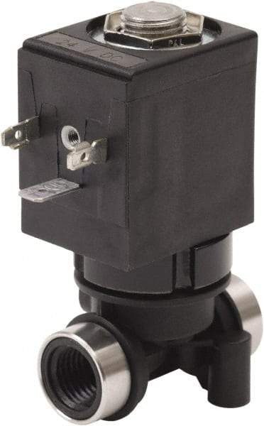Spartan Scientific - 3/8" NPT Port, 3 Way, 2 Position, Glass Filled Nylon Solenoid Valve - Normally Closed, Viton Seal - Exact Industrial Supply