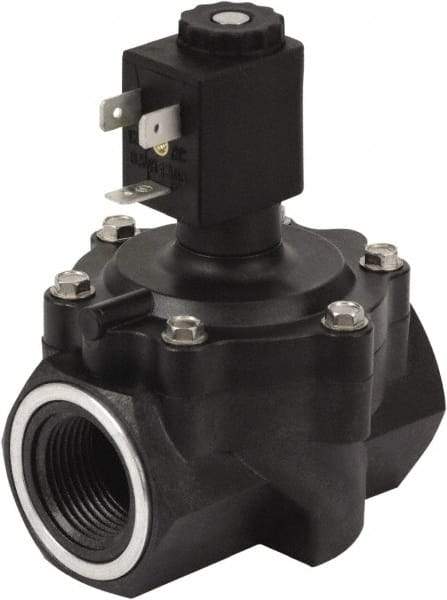Spartan Scientific - 3/4" NPT Port, 2 Way, 2 Position, Glass-Filled Polyester Solenoid Valve - Normally Closed, EPDM Seal - Exact Industrial Supply