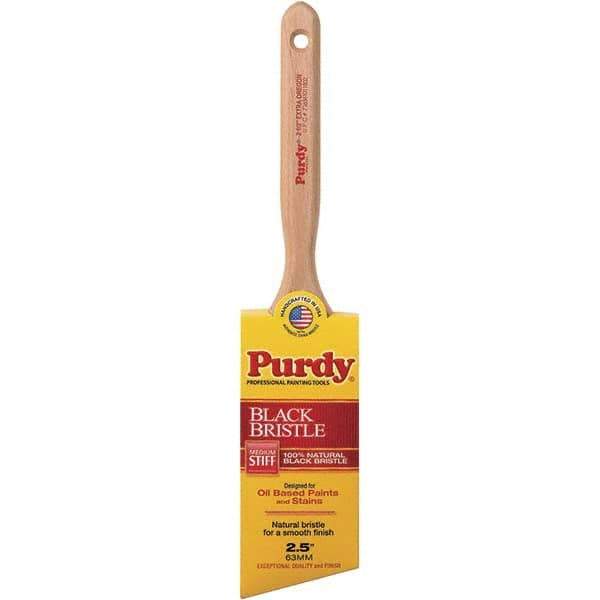 Purdy - 2-1/2" Angled Hog Trim Brush - Wood Fluted Handle - Exact Industrial Supply