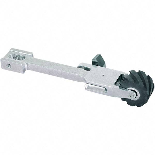 Dynabrade - 1-1/4" Wide Contact Arm - 72" Belt Length x 1-1/4" Belt Width, Serrated, Urethane, 70" Contact Wheel Diam - Exact Industrial Supply