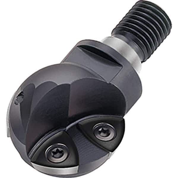 Walter - 40mm Cut Diam, 32mm Max Depth of Cut, 28mm Shank Diam, 74mm OAL, Indexable Ball Nose End Mill - 11,100 Max RPM - Exact Industrial Supply