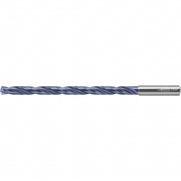 Extra Length Drill Bit: 0.4646″ Dia, 140 °, Solid Carbide TiNAl Finish, 6.22″ Flute Length, 8.11″ OAL, Straight-Cylindrical Shank, Series DC150-12-A1