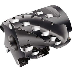 Walter - 4 Inserts, 80mm Cut Diam, 32mm Arbor Diam, Indexable Square-Shoulder Face Mill - 0° Lead Angle, 80mm High, Through Coolant, Series F2338F-B1 - Exact Industrial Supply