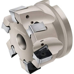 Walter - 4 Inserts, 50mm Cut Diam, 22mm Arbor Diam, Indexable Square-Shoulder Face Mill - 0° Lead Angle, 40mm High, Through Coolant, Series F4041-B1-LN1307 - Exact Industrial Supply