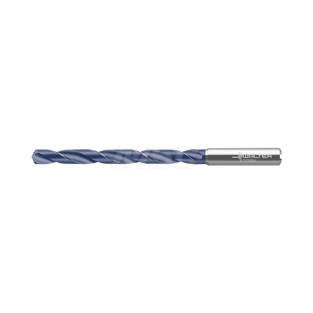 Jobber Length Drill Bit: 0.6496″ Dia, 140 °, Solid Carbide TiNAl Finish, 8.78″ OAL, Right Hand Cut, Straight-Cylindrical Shank, Series DC150-08-A1