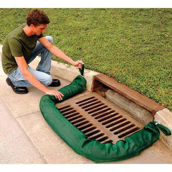 UltraTech - 1 Gal, 9' Long, 4" Diam, Woven Polymer/Sediment Filter Sock, Sediment - Stormwater & Construction, Green - Exact Industrial Supply