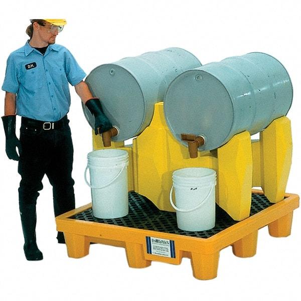 UltraTech - 66 Gal Sump, 1,500 Lb Capacity, 2 Drum, Polyethylene P2 Drum Rack Containment System - 53" Long x 53" Wide x 44-3/4" High, Two-Tier Drum Configuration - Exact Industrial Supply