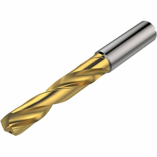 Seco - 5.6mm 140° Solid Carbide Jobber Drill - TiAlN/TiN Finish, Right Hand Cut, Spiral Flute, Round Shank, 82mm OAL - Exact Industrial Supply