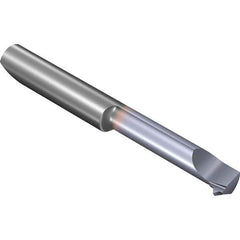 Vargus - 16mm Cutting Depth, 28 Max TPI, 3.6mm Diam, Internal Thread, Solid Carbide, Single Point Threading Tool - TiCN Finish, 35mm OAL, 4mm Shank Diam, 0.9mm Projection from Edge, 60° Profile Angle - Exact Industrial Supply