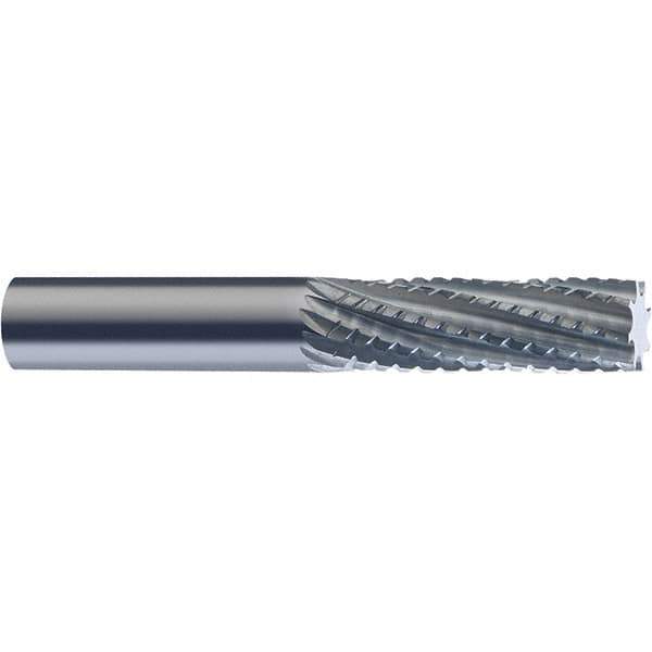 SGS - 10mm Diam, 28mm LOC, Plain End, Solid Carbide Diamond Pattern Router Bit - Right Hand Cut, 63mm OAL, Use on Carbon Composite - Exact Industrial Supply