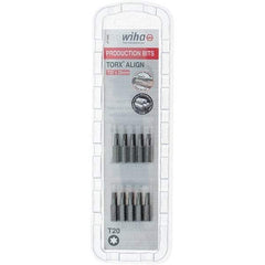 Wiha - 1/4" Drive T20 Torx Screwdriver Bit - 1" OAL, Insert Bit - Exact Industrial Supply