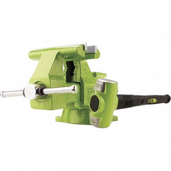Wilton - 6-1/2" Jaw Width x 5-1/2" Jaw Opening Capacity, 3-13/16" Throat Depth, Bench & Pipe Combination Vise - 1/8 to 2-1/2" Pipe Capacity, Swivel Base, Bolt Down Attachment, Iron - Exact Industrial Supply