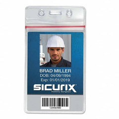 Sicurix - Badge Holders Attachment Type: Clip-On Horizontal or Vertical Holder: Vertical - Exact Industrial Supply