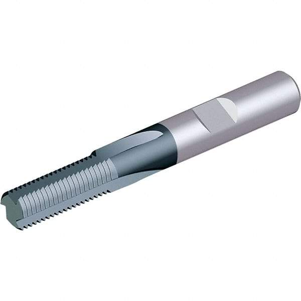 Vargus - 8/32 Thread, 0.1575" Shank Diam, TiAlN Coating, Solid Carbide Straight Flute Thread Mill - 3 Flutes, 1.6535" OAL, 8" Min Noml Diameter - Exact Industrial Supply