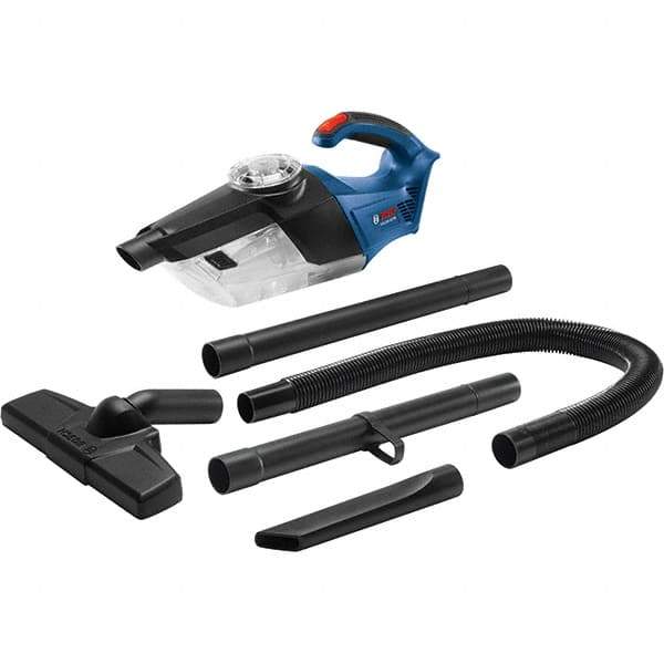 Bosch - Cordless Battery Vacuum Cleaner - 18 Volts, 6.3 Amps, 113 Watts, 2.9 Lb, Accessories Included - Exact Industrial Supply