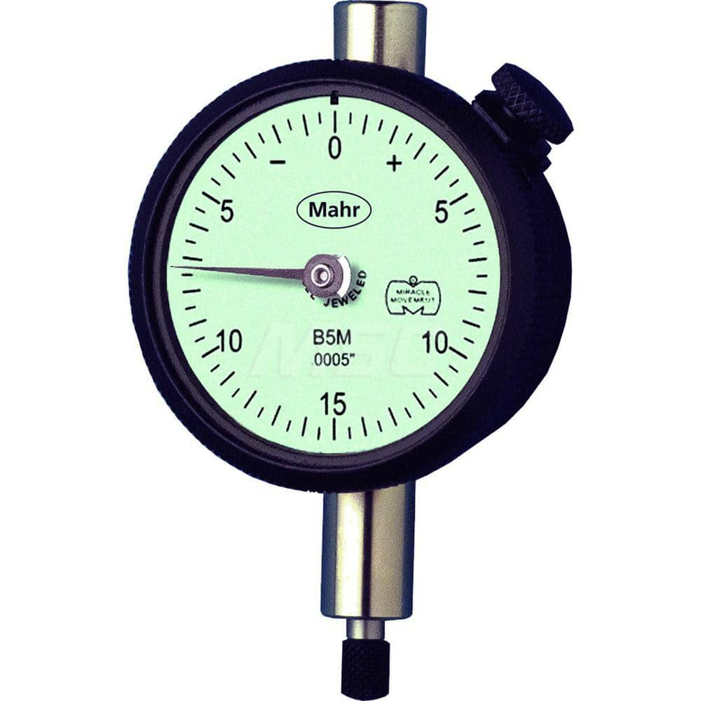 Mahr - Dial Drop Indicators; Maximum Measurement (Inch): 0.001 ; Maximum Measurement (mm): 0.025 ; Dial Graduation (mm): 0.0254 ; Dial Graduation (Decimal Inch): 0.001000 ; Dial Reading: 0-50 ; Dial Diameter (mm): 43.81 - Exact Industrial Supply