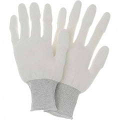 Disposable Gloves: Polyurethane-Coated, Nylon White, Smooth