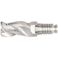 Kennametal - 20" Diam, 30mm LOC, 3 Flute 5mm Corner Radius End Mill Head - Solid Carbide, Uncoated, Duo-Lock 20 Connection, Spiral Flute, 38° Helix, Centercutting - Exact Industrial Supply