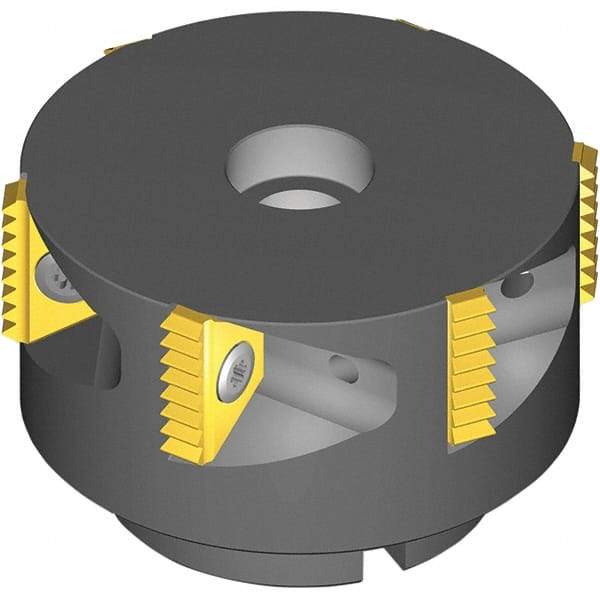 Vargus - 63mm Cut Diam, 300mm Max Hole Depth, 22mm Shank Diam, Internal/External Indexable Thread Mill - Insert Style 5, 5/8" Insert Size, 4 Inserts, Toolholder Style TMSH-D, 45mm OAL - Exact Industrial Supply
