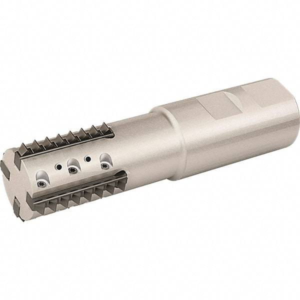 Vargus - 24.5mm Cut Diam, 43mm Max Hole Depth, 25mm Shank Diam, Internal/External Indexable Thread Mill - Insert Style R41, 2 Inserts, Toolholder Style RTMC, 104mm OAL - Exact Industrial Supply