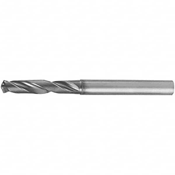 Screw Machine Length Drill Bit: 0.375″ Dia, 140 °, Solid Carbide Bright/Uncoated, Right Hand Cut, Spiral Flute, Straight-Cylindrical Shank, Series DSX