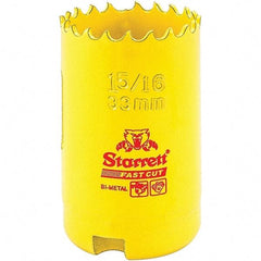 Starrett - 1-5/16" Diam, 1-5/8" Cutting Depth, Hole Saw - High Speed Steel Saw, Toothed Edge - Exact Industrial Supply