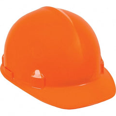 Hard Hat: Class E, 4-Point Suspension Hi-Viz Orange, HDPE, Slotted
