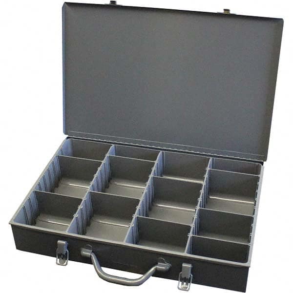 Durham - Adjustable Compartment Gray Small Parts Compartment Box - Exact Industrial Supply