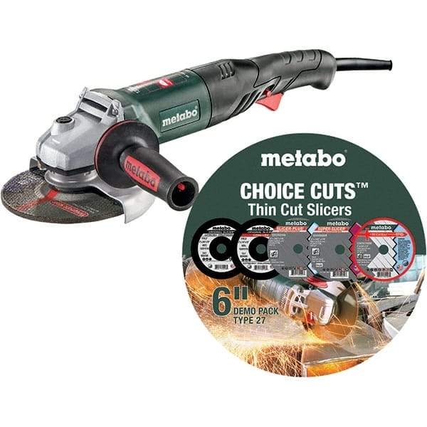 Metabo - 6" Wheel Diam, 9,600 RPM, Corded Angle & Disc Grinder - 5/8-11 Spindle, 120 Volts, 13.2 Amps - Exact Industrial Supply