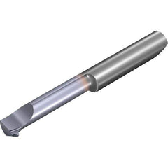 Vargus - 0.63" Cutting Depth, 16 Max TPI, 0.3" Diam, Internal Thread, Solid Carbide, Single Point Threading Tool - TiCN Finish, 42mm OAL, 6mm Shank Diam, 0.11" Projection from Edge, 60° Profile Angle - Exact Industrial Supply