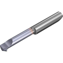 Vargus - 16mm Cutting Depth, 6.3mm Diam, Internal Thread, Solid Carbide, Single Point Threading Tool - TiCN Finish, 42mm OAL, 6mm Shank Diam, 2.9mm Projection from Edge, 1mm Max Pitch, 60° Profile Angle - Exact Industrial Supply