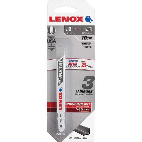 Lenox - Jig Saw Blades Blade Material: Bi-Metal Blade Length (Inch): 3-5/8 - Exact Industrial Supply