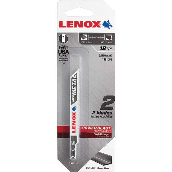 Lenox - Jig Saw Blades Blade Material: Bi-Metal Blade Length (Inch): 3-5/8 - Exact Industrial Supply