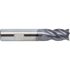 M.A. Ford - 1", 4 Flute, Single End, Solid Carbide, 0.015" Corner Radius End Mill - 4" OAL, 35, 38° Helix, Right Hand Flute, 1-1/2" LOC, Right Hand Cut - Exact Industrial Supply