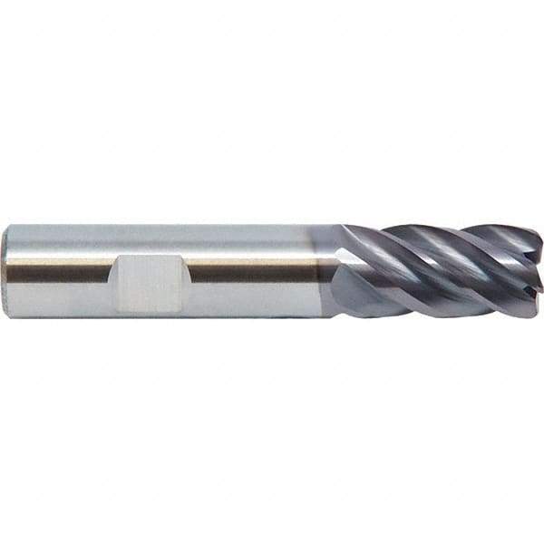 M.A. Ford - 1", 5 Flute, Single End, Solid Carbide, 0.015" Corner Radius End Mill - 4" OAL, 38° Helix, Right Hand Flute, 1-1/2" LOC, Right Hand Cut - Exact Industrial Supply