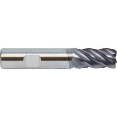 M.A. Ford - 1", 5 Flute, Single End, Solid Carbide, 0.045" Corner Radius End Mill - 4" OAL, 38° Helix, Right Hand Flute, 1-1/2" LOC, Right Hand Cut - Exact Industrial Supply