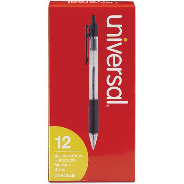 UNIVERSAL - Pens & Pencils Type: Comfort Grip Retractable Pen Color: Black - Exact Industrial Supply