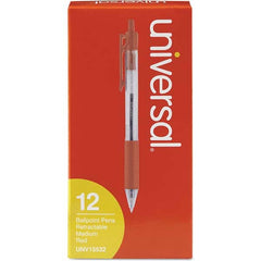 UNIVERSAL - Pens & Pencils Type: Comfort Grip Retractable Pen Color: Red - Exact Industrial Supply