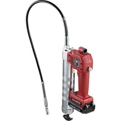 Alemite - 10,000 Max psi, Flexible Battery-Operated Grease Gun - 16 oz Capacity, 1/8 Thread Outlet, 3-Way, Bulk, Cartridge & Filler Pump, Includes (1) Lithium Ion Battery, Battery Charger, Grease Gun & 36" Whip Hose - Exact Industrial Supply