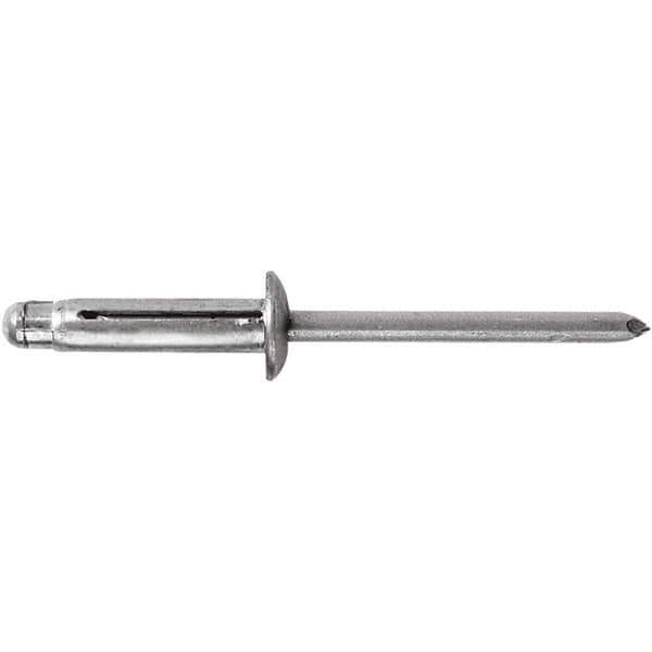 STANLEY Engineered Fastening - Size 6 Dome Head Aluminum Open End Blind Rivet - Aluminum Mandrel, 0.04" to 0.354" Grip, 3/16" Head Diam, 0.197" to 0.207" Hole Diam, - Exact Industrial Supply
