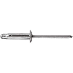 STANLEY Engineered Fastening - Size 5 Dome Head Aluminum Open End Blind Rivet - Aluminum Mandrel, 0.04" to 0.275" Grip, 5/32" Head Diam, 0.165" to 0.177" Hole Diam, - Exact Industrial Supply