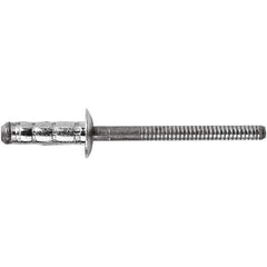 STANLEY Engineered Fastening - Size 6 Dome Head Steel Multi Grip Blind Rivet - Steel Mandrel, 0.0598" to 1/4" Grip, 3/16" Head Diam, 0.1921" to 0.1961" Hole Diam, 3" Body Diam - Exact Industrial Supply