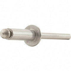 STANLEY Engineered Fastening - Size 6 Dome Head Aluminum Open End Blind Rivet - Aluminum Mandrel, 0.126" to 1/4" Grip, 3/16" Head Diam, 0.192" to 0.196" Hole Diam, 0.116" Body Diam - Exact Industrial Supply