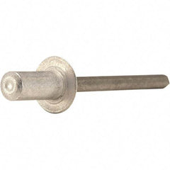 STANLEY Engineered Fastening - Size 4 Dome Head Aluminum Closed End Blind Rivet - Steel Mandrel, 0.313" to 3/8" Grip, 1/8" Head Diam, 0.129" to 0.133" Hole Diam, - Exact Industrial Supply