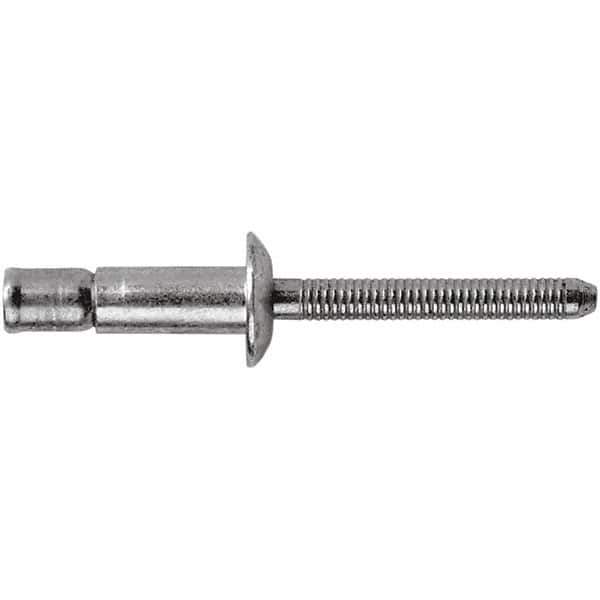 STANLEY Engineered Fastening - Size 8 Dome Head Stainless Steel Structural with Locking Stem Blind Rivet - Stainless Steel Mandrel, 0.08" to 3/8" Grip, 1/4" Head Diam, 0.261" to 0.276" Hole Diam, 0.162" Body Diam - Exact Industrial Supply