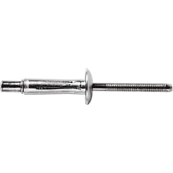 STANLEY Engineered Fastening - Size 6 Dome Head Aluminum Structural with Locking Stem Blind Rivet - Aluminum Mandrel, 0.187" to 3/8" Grip, 3/16" Head Diam, 0.204" to 0.209" Hole Diam, 0.103" Body Diam - Exact Industrial Supply