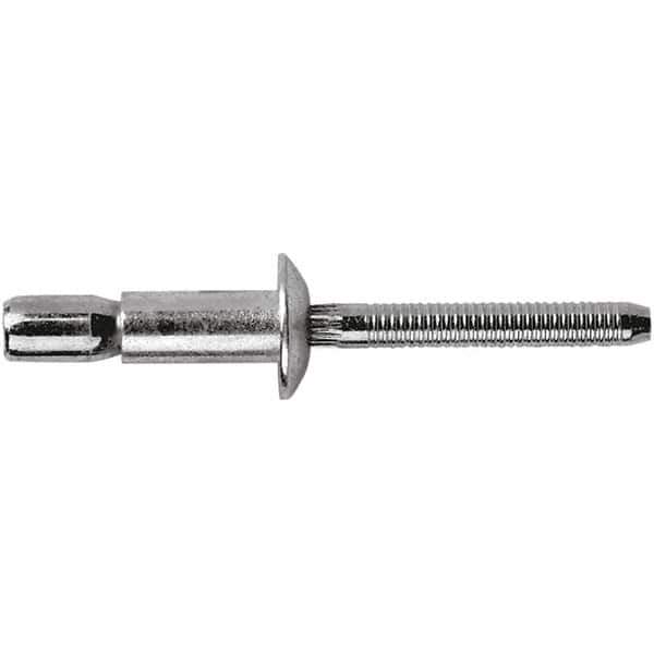 STANLEY Engineered Fastening - Size 8 Dome Head Aluminum Structural with Locking Stem Blind Rivet - Aluminum Mandrel, 0.08" to 3/8" Grip, 1/4" Head Diam, 0.261" to 0.276" Hole Diam, 0.153" Body Diam - Exact Industrial Supply