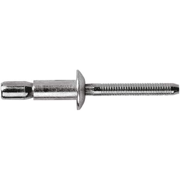 STANLEY Engineered Fastening - Size 8 Dome Head Steel Structural with Locking Stem Blind Rivet - Steel Mandrel, 0.08" to 3/8" Grip, 1/4" Head Diam, 0.261" to 0.276" Hole Diam, 0.153" Body Diam - Exact Industrial Supply